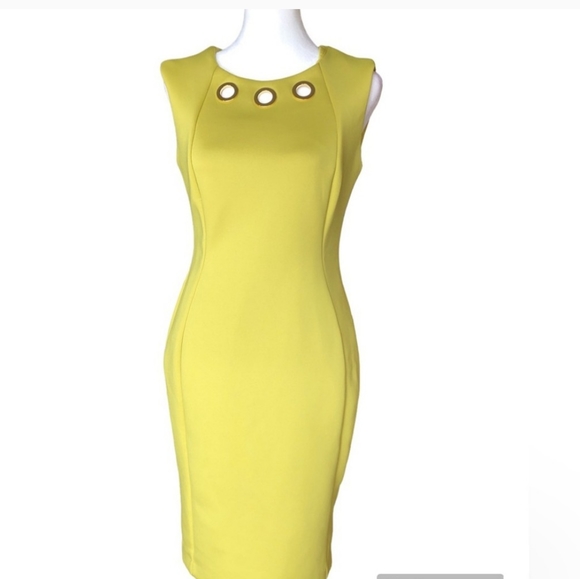 Calvin Klein Dresses & Skirts - Calvin Klein Grommet Neckline Ponte Sheath Dress. Size 14